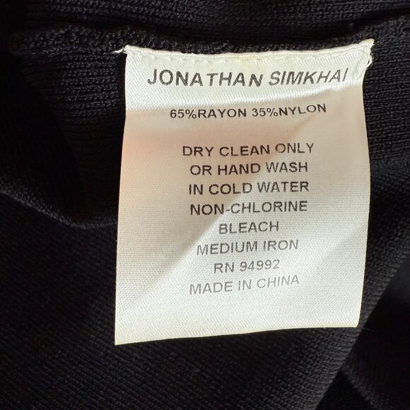 JONATHAN SIMKHAI Tower Trim Band Knit Dress Size S Ribbed Off The Shoulder - Picture 12 of 12